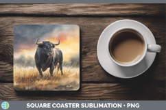 GorgeousFarm Sunset Square Coaster design.