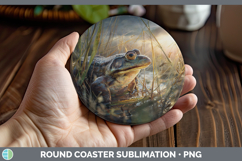 GorgeousFarm Sunset Round Coaster design.