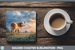 GorgeousFarm Sunset Square Coaster design.