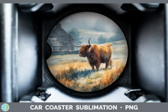 GorgeousFarm Sunset Car Coaster design.