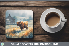 GorgeousFarm Sunset Square Coaster design.