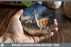 GorgeousFarm Sunset Round Coaster design.