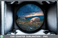 GorgeousFarm Sunset Car Coaster design.