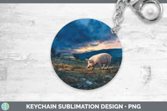 GorgeousFarm Sunset Keychain design.