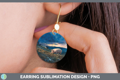 GorgeousFarm Sunset Round Earrings design.