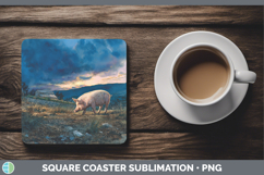 GorgeousFarm Sunset Square Coaster design.