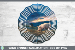 GorgeousFarm Sunset Wind Spinner design.