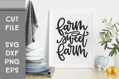 Farm Sweet Farm, Farm Decor SVG, Hand Lettered Cut File Product Image 2