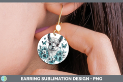 GorgeousFarm Teal Drips Round Earrings design.
