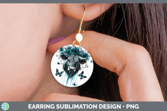 GorgeousFarm Teal Drips Round Earrings design.