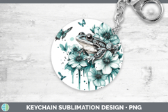 GorgeousFarm Teal Drips Keychain design.