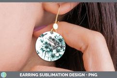 GorgeousFarm Teal Drips Round Earrings design.