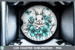 GorgeousFarm Teal Drips Car Coaster design.