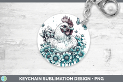 GorgeousFarm Teal Drips Keychain design.