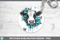 GorgeousFarm Teal Drips Keychain design.