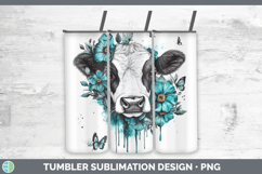 GorgeousFarm Teal Drips Tumbler design.
