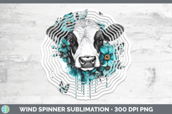 GorgeousFarm Teal Drips Wind Spinner design.