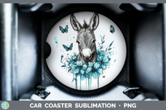 GorgeousFarm Teal Drips Car Coaster design.