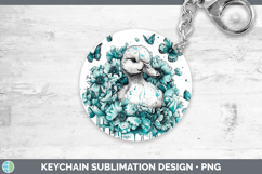 GorgeousFarm Teal Drips Keychain design.