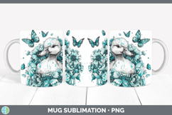 GorgeousFarm Teal Drips Mug Wrap design.