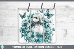 GorgeousFarm Teal Drips Tumbler design.