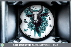 GorgeousFarm Teal Drips Car Coaster design.