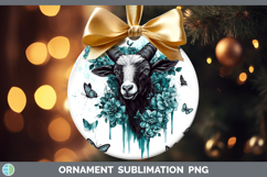 GorgeousFarm Teal Drips Ornament design.