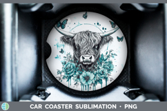 GorgeousFarm Teal Drips Car Coaster design.
