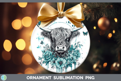 GorgeousFarm Teal Drips Ornament design.