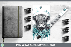 GorgeousFarm Teal Drips Pen Wrap design.
