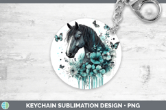 GorgeousFarm Teal Drips Keychain design.