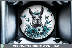 GorgeousFarm Teal Drips Car Coaster design.