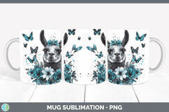 GorgeousFarm Teal Drips Mug Wrap design.