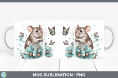 GorgeousFarm Teal Drips Mug Wrap design.