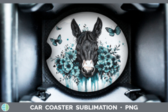 GorgeousFarm Teal Drips Car Coaster design.