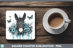 GorgeousFarm Teal Drips Square Coaster design.