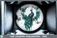 GorgeousFarm Teal Drips Car Coaster design.