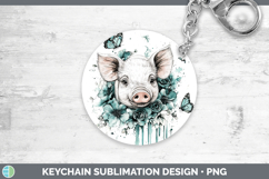 GorgeousFarm Teal Drips Keychain design.