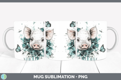 GorgeousFarm Teal Drips Mug Wrap design.