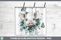 GorgeousFarm Teal Drips Tumbler design.