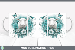 GorgeousFarm Teal Drips Mug Wrap design.