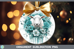 GorgeousFarm Teal Drips Ornament design.