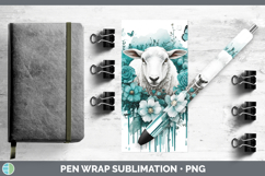 GorgeousFarm Teal Drips Pen Wrap design.