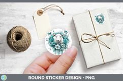 GorgeousFarm Teal Drips Stickers design.