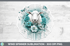 GorgeousFarm Teal Drips Wind Spinner design.