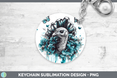 GorgeousFarm Teal Drips Keychain design.