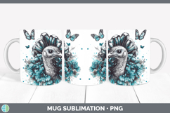 GorgeousFarm Teal Drips Mug Wrap design.