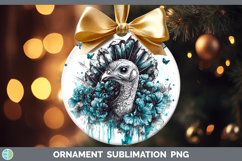 GorgeousFarm Teal Drips Ornament design.