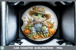 GorgeousFarm Thanksgiving Overalls Car Coaster design.