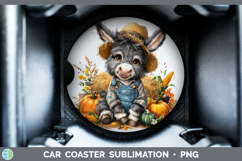 GorgeousFarm Thanksgiving Overalls Car Coaster design.